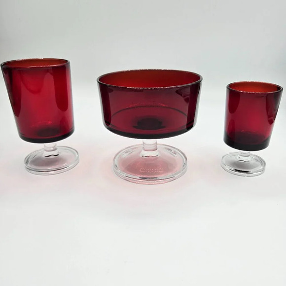 Luminarc Cavalier Ruby Red Glasses in 3 different  sizes - Picture 3 of 8